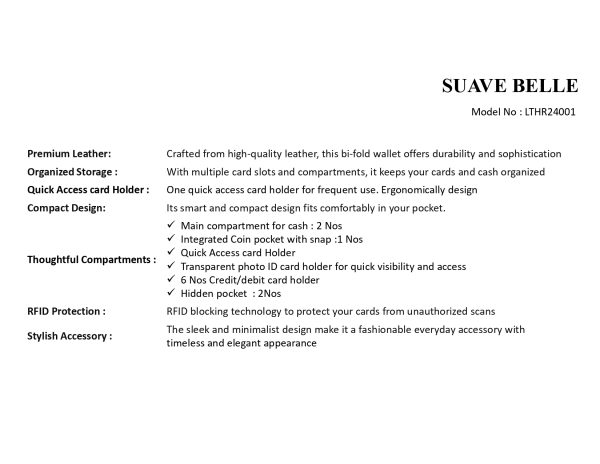 Premium Mens Leather Wallet, LTHR24001, Black - Image 9