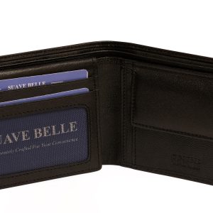 Premium Mens Leather Wallet, LTHR24001, Black