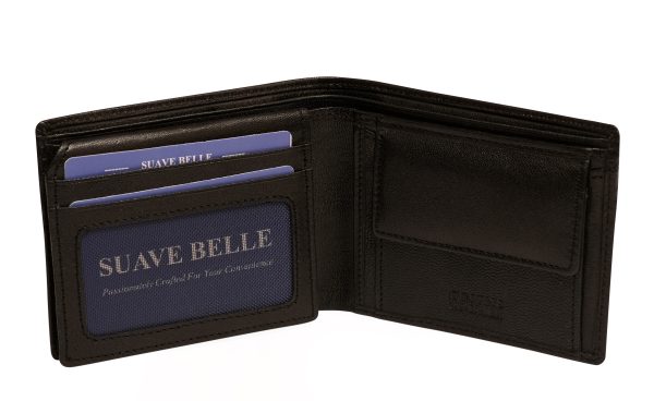 Premium Mens Leather Wallet, LTHR24001, Black