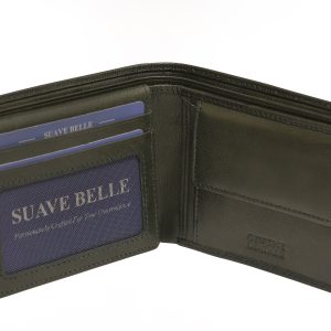 Premium Mens Leather Wallet, LTHR24001, Hunter Green