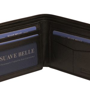 Premium Mens Leather Wallet, LTHR24002, Black