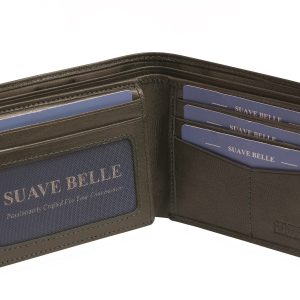 Premium Mens Leather Wallet, LTHR24002, Hunter Green