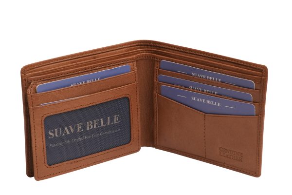 Premium Mens Leather Wallet, LTHR24002, Windsor Tan