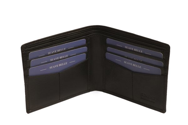 Premium Mens Leather Wallet, LTHR24003, Black