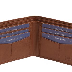 Premium Mens Leather Wallet, LTHR24003, Windsor Tan