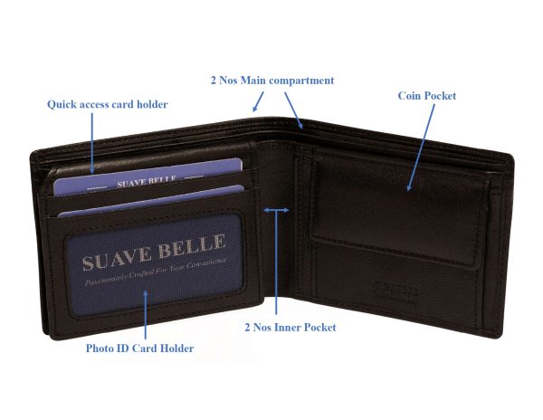 Premium Mens Leather Wallet, LTHR24001, Black - Image 8