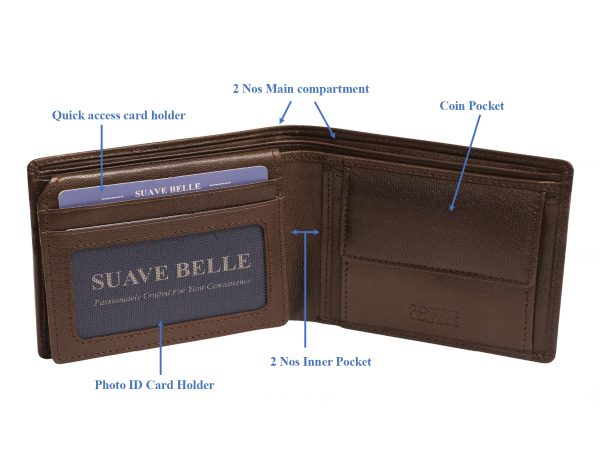 Premium Mens Leather Wallet, LTHR24001, Brown - Image 9