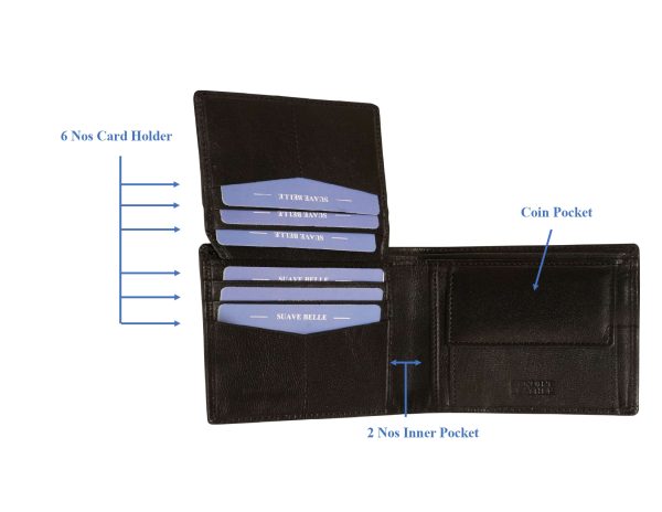 Premium Mens Leather Wallet, LTHR24001, Black - Image 7