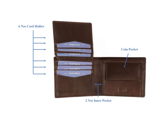 Premium Mens Leather Wallet, LTHR24001, Brown - Image 10