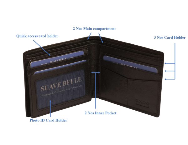 Premium Mens Leather Wallet, LTHR24002, Black - Image 6